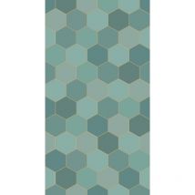 Estahome - papier peint panoramique hexagone bleu canard et bleu canard