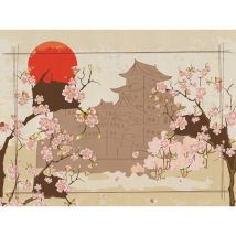 Ag Art - Papier peint mural intisse cerisiers du japon en fleur 360x270 cm