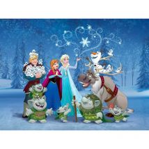 Disney - papier peint panoramique La Reine des neiges bleu