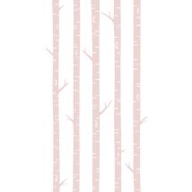 Estahome - papier peint panoramique troncs de bouleau rose clair