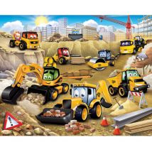 Walltastic - Papier peint My First jcb camions tractopelles engins de chantier 305x244 cm