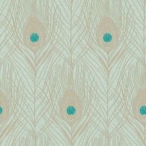 Profhome - Papier peint nature 369713 papier peint intissé légèrement texturé avec un dessin exotique mat vert bleu or 5,33 m2