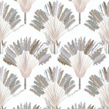 Profhome - Papier peint nature 377082 papier peint intissé lisse avec des ornements floraux mat gris blanc brun 5,33 m2