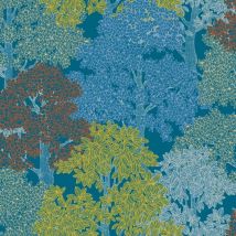 Profhome - Papier peint nature 377531 papier peint intissé lisse design mat bleu jaune rouge blanc crème 5,33 m2