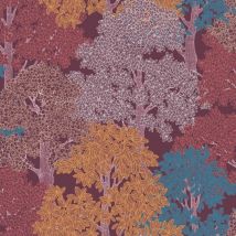 Papier peint nature Profhome 377533 papier peint intissé lisse design mat pourpre rouge jaune gris 5,33 m2