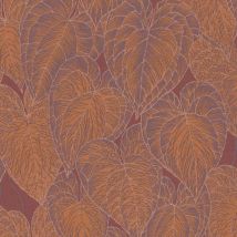 Profhome - Papier peint nature 781284 papier peint intissé gaufré à chaud texturé avec des ornements floraux subtilement chatoyant rouge orange
