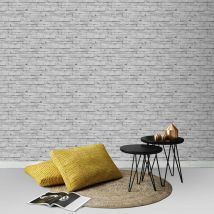 Superfresco Easy - Papier peint Intissé Briques Odyssée Vinyle Grainé 1005 x 52cm Gris