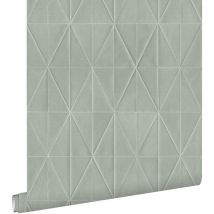 Estahome - papier peint origami gris clair