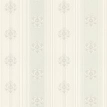 Papier peint orné élégant | Papier peint néoclassique fleurs de lys pour bureau | Tapisserie grise & blanche avec motif baroque - 10,05 x 0,53 m
