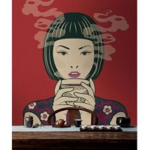 Papier peint panoramique japonais tendance Tapisserie panoramique idéale pour cuisine Papier peint panoramique à motif femme