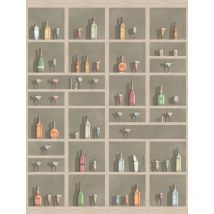 Sanders&sanders - papier peint panoramique armoire à boissons gris et multicolore