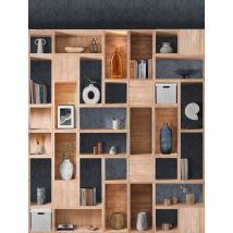 Sanders&sanders - papier peint panoramique armoire bleu et beige