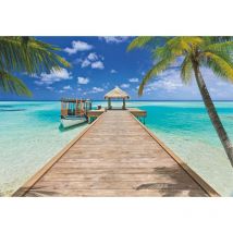 Komar - papier peint panoramique plage bleu et vert