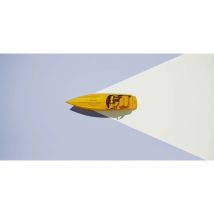 Papier peint panoramique beige, jaune et violet Tapisserie panoramique couloir & bar Papier peint panoramique abstrait à motif barque navigante