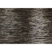 Komar - papier peint panoramique imitation bois gris charbon de bois