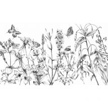 Komar - papier peint panoramique papillons noir et blanc