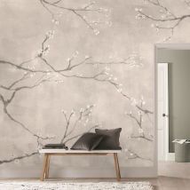 Art For The Home - Papier peint panoramique Cerisiers japonais 280 x 300cm Gris