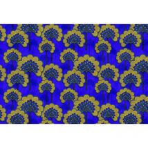 Papier peint panoramique nature bleu & jaune Tapisserie à motifs tissu africain pour couloir Papier peint panoramique floral idéal pour chambre