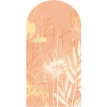 Papier Peint Panoramique Découpé, arche champetre vegetale, pantone 2024 pêche