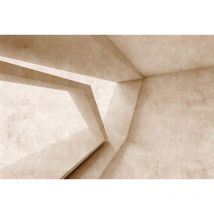 Papier peint panoramique design graphique Tapisserie panoramique beige effet futuriste Papier peint panoramique salon zen aspect moderne