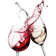 Papier peint panoramique design pour cuisine | Tapisserie panoramique vin rouge et blanc | Papier peint panoramique original pour salle à manger
