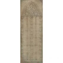 Papier peint panoramique beige & marron baroque | Tapisserie panoramique salon | Papier peint panoramique fenêtre église pour couloir - 280 x 100 cm