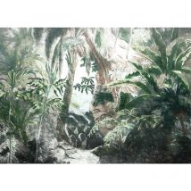 Komar - papier peint panoramique jungle vert et gris