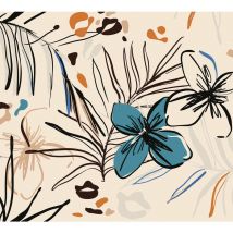 Sanders&sanders - papier peint panoramique fleurs beige