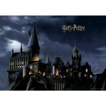 papier peint panoramique Harry Potter Poudlard noir et bleu foncé - Sanders & Sanders