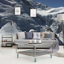 Papier peint intissé Rencontre en Montagne, 270 cm x 250 cm, Chamois et Alpinistes