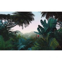 Komar - papier peint panoramique jungle vert et bleu canard