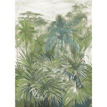 Sanders&sanders - papier peint panoramique jungle vert grisé