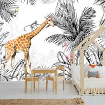 99déco - Papier Peint Panoramique Animaux Multicolore - 99DECO - L336xH270cm