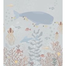 Estahome - papier peint panoramique le monde sous-marin bleu gris