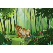 papier peint panoramique Le Roi lion vert - Disney