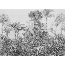 Komar - papier peint panoramique jungle noir et blanc