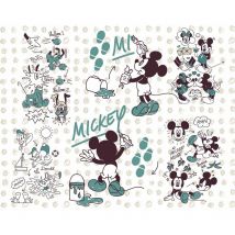 Komar - papier peint panoramique Mickey Mouse vert menthe et couleur sable - Disney