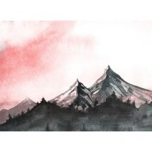 Papier peint panoramique paysage montagne Tapisserie panoramique nature design pour bureau Papier peint panoramique idéal pour chambre