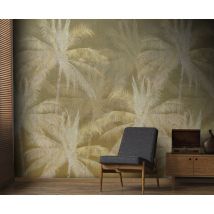 Art For The Home - Papier peint panoramique Palmier vintage 280 x 300cm Ocre