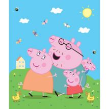 Sanders&sanders - papier peint panoramique Peppa Cochon vert, bleu et rose