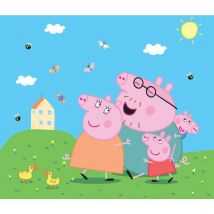 Sanders&sanders - papier peint panoramique Peppa Cochon vert, bleu et rose