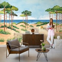 99déco - Papier Peint Panoramique Plage Multicolore - 99DECO - L336xH270cm