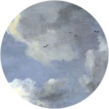 Sanders&sanders - papier peint panoramique rond adhésif des nuages bleu grisâtre