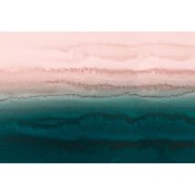 Papier peint panoramique rose et bleu Tapisserie panoramique aquarelle Papiers peints panoramiques tendances pour couloir