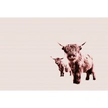 Papier peint panoramique rustique animaux Tapisserie panoramique marron pour bureau Papiers peints panoramiques vaches