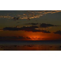 Papier peint panoramique coucher de soleil pour escalier Tapisserie panoramique plage marron & orange Papier peint panoramique paysage idéal couloir