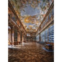 Papier peint panoramique trompe l'œil bibliothèque | Tapisserie panoramique pour bureau élégant | Papier peint panoramique librairie Philadelphie