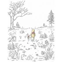 Komar - papier peint panoramique Winnie l'ourson noir et blanc