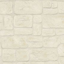 Papier peint papier idéal salon | Papier peint brique beige crème | Tapisserie imtation pierre couloir clair pour cuisine - 10,05 x 0,53 m