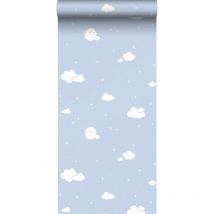 Sanders&sanders - papier peint petits nuages bleu et blanc